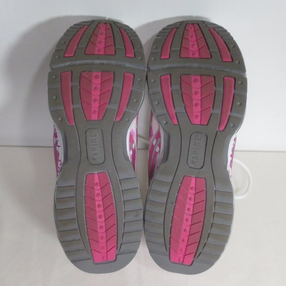 Upcycled Pink Tie Dye Hearts Graphic Love to Run Cross Trainer Running Shoes 6.5 - Picture 6 of 11